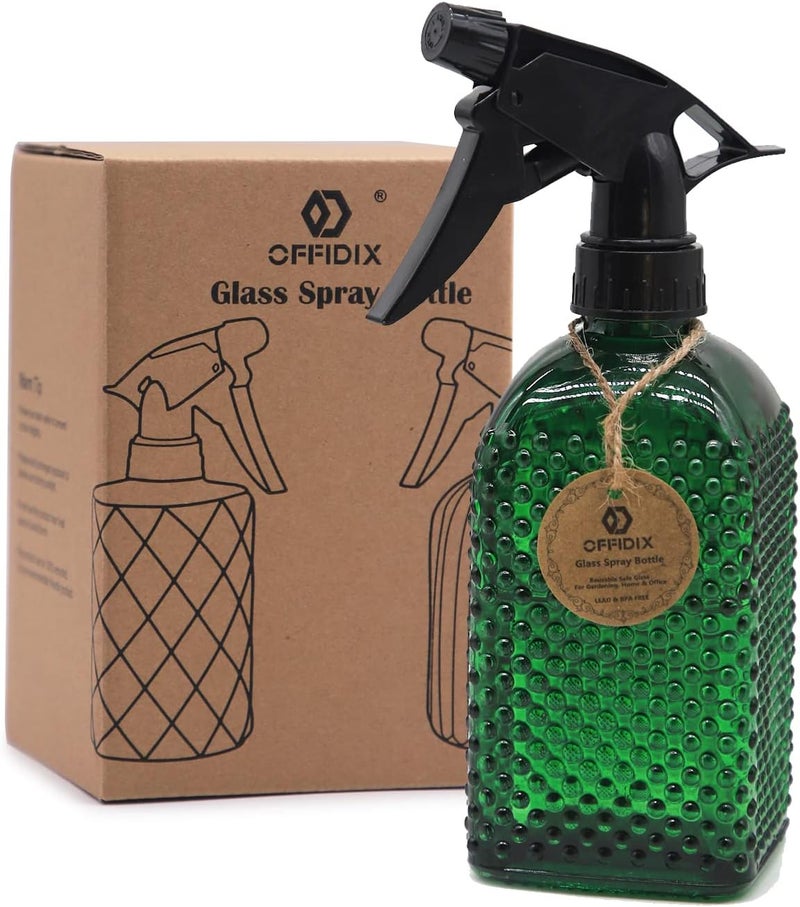 OFFIDIX Fine Mist Plant Mister,Handheld Pressure Glass Spray Bottles,Watering Can with Adjustable Nozzle for Outdoor Indoor Gardening and Cleaning Work (Green) - Image 1